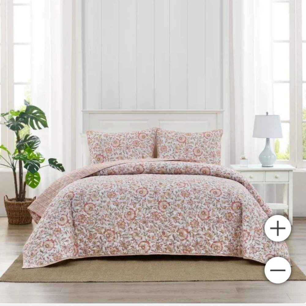 (Ew)Caro Home Floral Bedding MANDA Quilt  Set